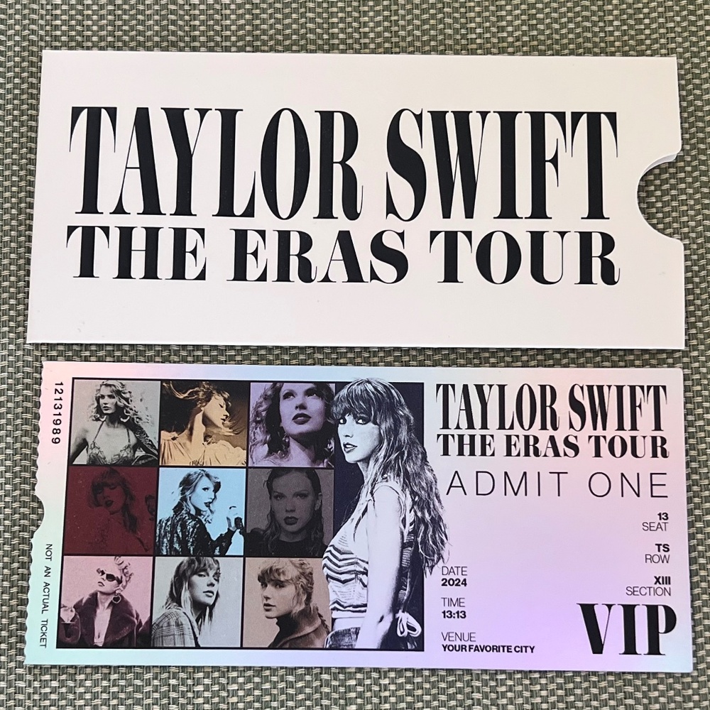 Taylor Swift 2024 Commemorative Eras Tour Ticket VIP Exclusive Holographic